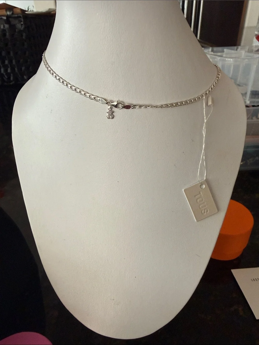 TOUS Silver Mini Bear Charm Chain Necklace - Silver